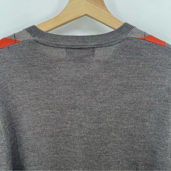 Banana Republic Factory L 100% Merino Wool Argyle V Neck Sweater Y2K - Picture 9 of 9